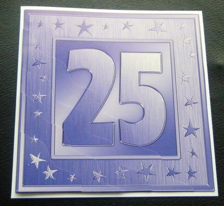 25th Bright Metallic Age Wavy Corner Side Stacker Topper by Charlie Angel