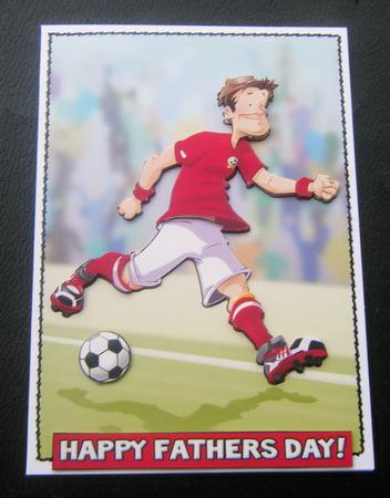 Football Dude Basic Red and White by Charlie Angel