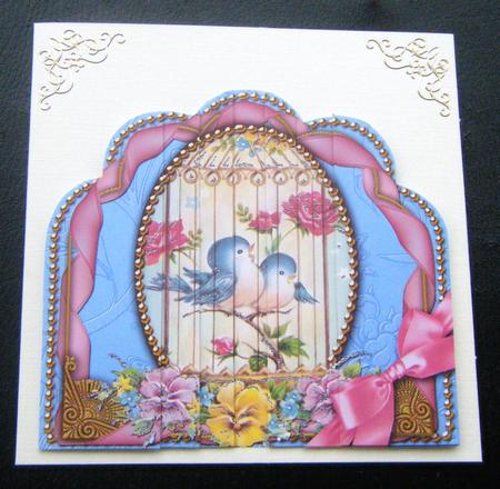 Lovebirds Ornate Scalloped Side Stacker by Charlie Angel