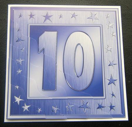 10th Bright Metallic Age Wavy Corner Side Stacker Topper by Charlie Angel