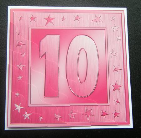 10th Bright Metallic Age Wavy Corner Side Stacker Topper by Charlie Angel