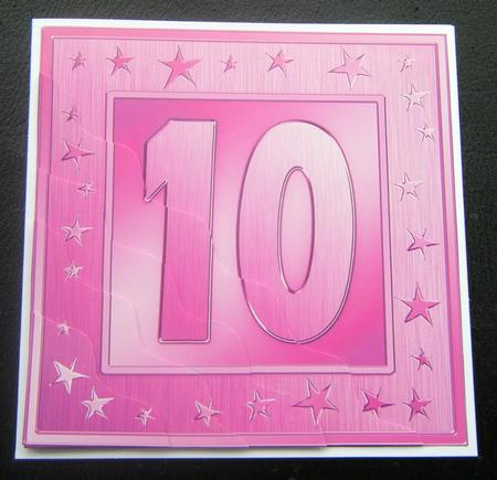 10th Bright Metallic Age Wavy Corner Side Stacker Topper by Charlie Angel