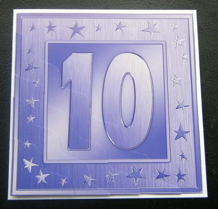 10th Bright Metallic Age Wavy Corner Side Stacker Topper by Charlie Angel