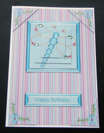 Floral Dragonfly Pyramid Card by Charlie Angel