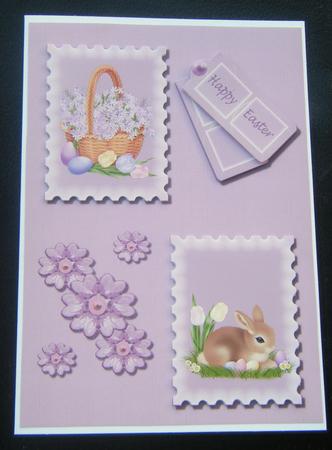 Lilac Easter Decoupage Quick Card Front by Charlie Angel