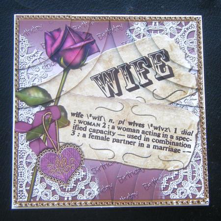 Plum Rose Wife Birthday Definition 5in Round Corner Stacker by Charlie Angel