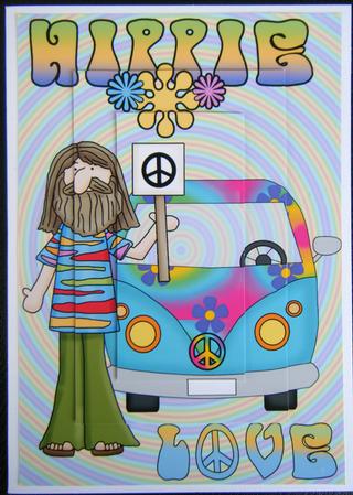 A4 Hippie Love Card by Charlie Angel
