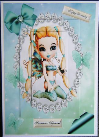 Cute Faerie in Diamond Frame A4 Topper by Charlie Angel