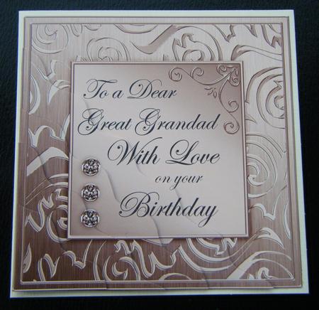 Elegant Metallic Birthday Great Grandad Wavy Corner Side Sta by Charlie Angel