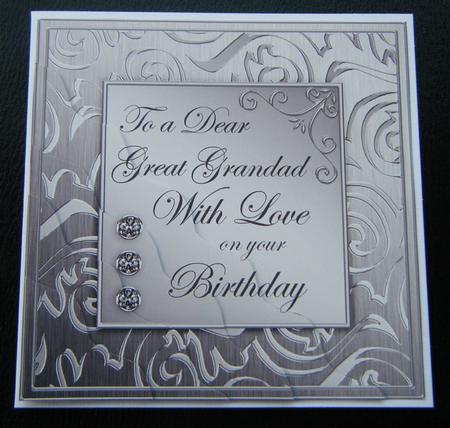 Elegant Metallic Birthday Great Grandad Wavy Corner Side St by Charlie Angel