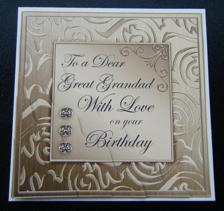 Elegant Metallic Birthday Great Grandad Wavy Corner Side St by Charlie Angel