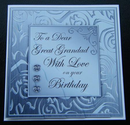 Elegant Metallic Birthday Great Grandad Wavy Corner Side St by Charlie Angel