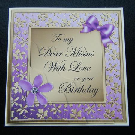 Floral Elegance Birthday My Missus Wavy Corner Side Stacker by Charlie Angel