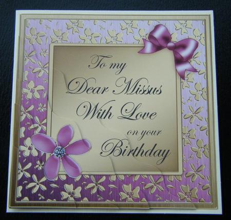 Floral Elegance Birthday My Missus Wavy Corner Side Stacker by Charlie Angel