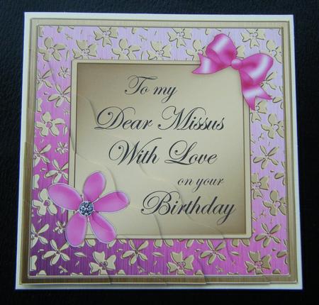 Floral Elegance Birthday My Missus Wavy Corner Side Stacker by Charlie Angel