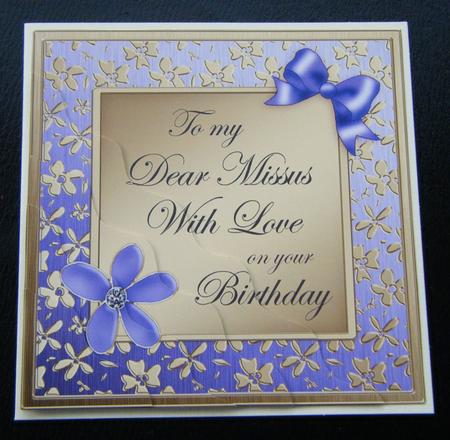 Floral Elegance Birthday My Missus Wavy Corner Side Stacker by Charlie Angel