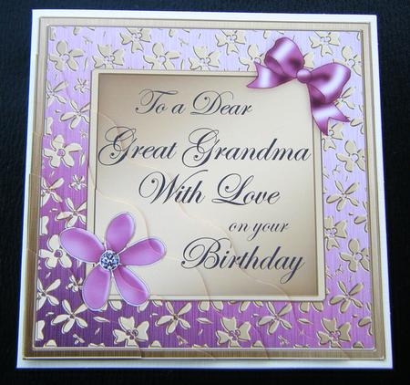 Floral Elegance Birthday Great Grandma Wavy Corner Stacker by Charlie Angel