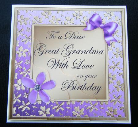 Floral Elegance Birthday Great Grandma Wavy Corner Stacker by Charlie Angel