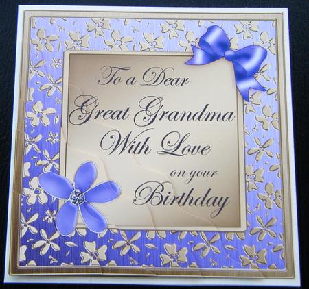 Floral Elegance Birthday Great Grandma Wavy Corner Stacker by Charlie Angel