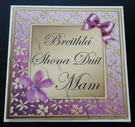 Floral Elegance Irish Gaelic Birthday Mum Wavy Corner by Charlie Angel