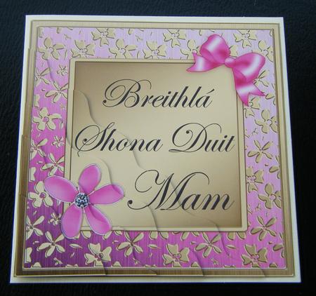 Floral Elegance Irish Gaelic Birthday Mum Wavy Corner by Charlie Angel