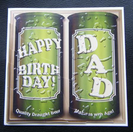 Dad Birthday Beer Cans Wavy Corner Side Stacker Topper by Charlie Angel