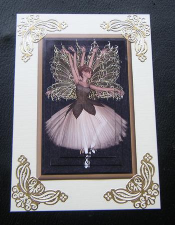 Fairy Ballerina in Gold Frame Pyramid by Charlie Angel