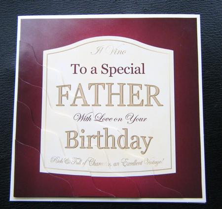 Father Birthday Wine Label Wavy Corner Side Stacker Topper by Charlie Angel