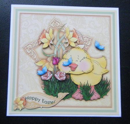 Easter Chick and Butterflies Decoupage by Charlie Angel