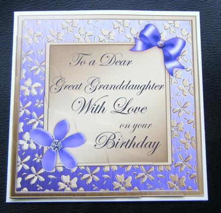 Floral Elegance Birthday Great Granddaughter Wavy Corner Sta by Charlie Angel