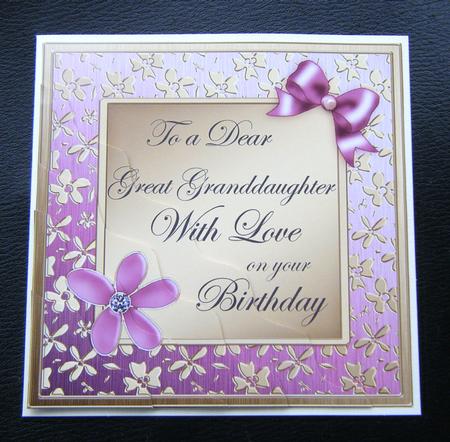 Floral Elegance Birthday Great Granddaughter Wavy Corner Sta by Charlie Angel