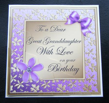 Floral Elegance Birthday Great Granddaughter Wavy Corner Sta by Charlie Angel