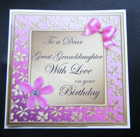 Floral Elegance Birthday Great Granddaughter Wavy Corner Sta by Charlie Angel