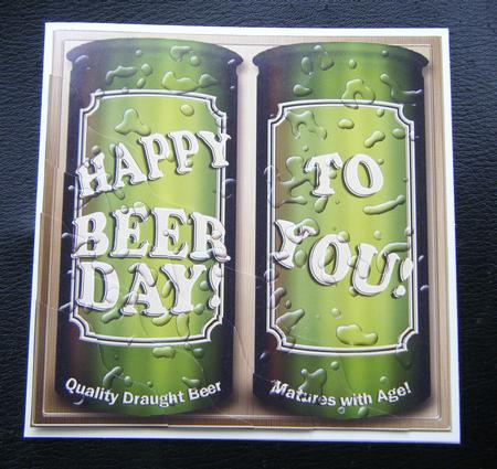 Birthday Beer Cans Wavy Corner Side Stacker Topper by Charlie Angel