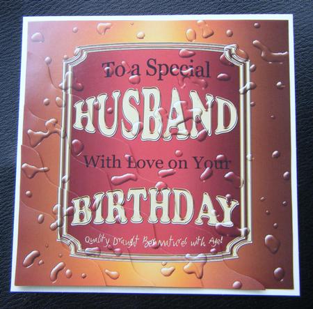 Beer Label Husband Birthday Wavy Corner Side Stacker Topper by Charlie Angel