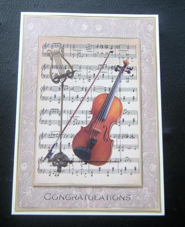 Musical Congratulations/good Luck Quick Card Front by Charlie Angel