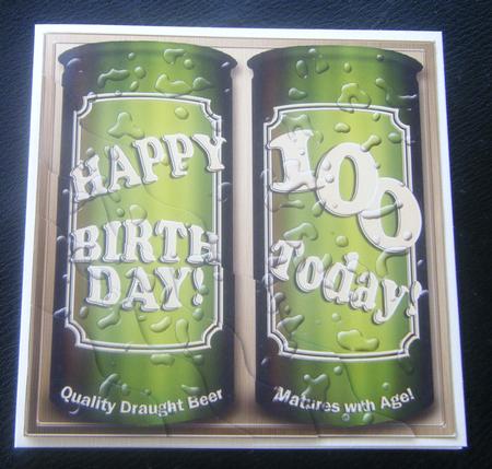 100th Birthday Beer Cans Wavy Corner Side Stacker Topper by Charlie Angel