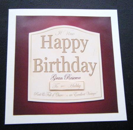 Birthday Wine Label with 3D Decoupage by Charlie Angel