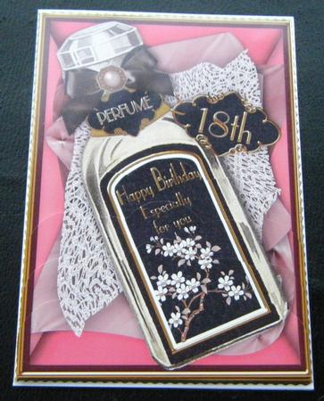 Black 18th Perfume Bottle 7x5in Scallop Bottom Stacker by Charlie Angel
