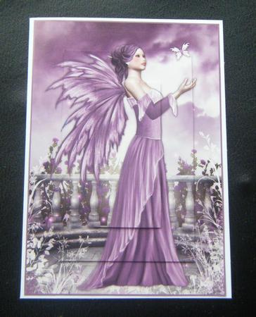 Stunning Purple Fairy on a Gorgeous Scenic Backing by Charlie Angel