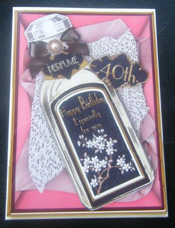 Black 40th Perfume Bottle 7x5in Scallop Bottom Stacker by Charlie Angel