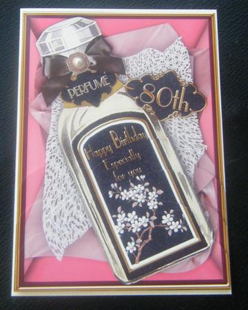 Black 80th Perfume Bottle 7x5in Scallop Bottom Stacker by Charlie Angel