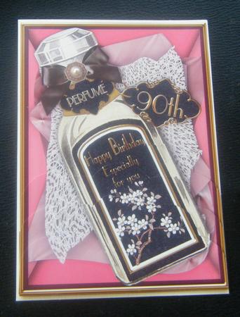 Black 90th Perfume Bottle 7x5in Scallop Bottom Stacker by Charlie Angel