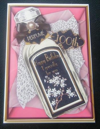 Black 100th Perfume Bottle 7x5in Scallop Bottom Stacker by Charlie Angel