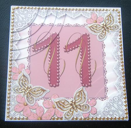 Vinatge Plum Butterfly Age 11 6in Duo Corner Stacker by Charlie Angel