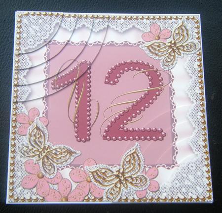 Vinatge Plum Butterfly Age 12 6in Duo Corner Stacker by Charlie Angel