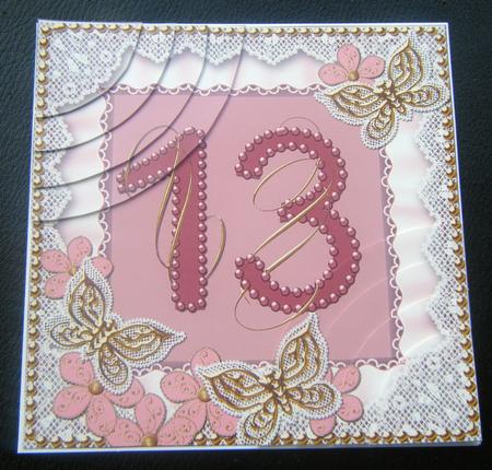 Vinatge Plum Butterfly Age 13 6in Duo Corner Stacker by Charlie Angel
