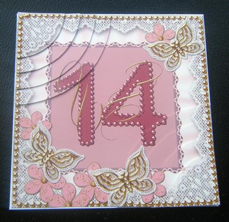 Vinatge Plum Butterfly Age 14 6in Duo Corner Stacker by Charlie Angel