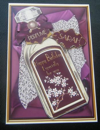 Vintage Purple Birthday Perfume Decoupage for Sarah by Charlie Angel