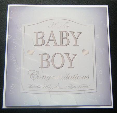 New Baby Boy Champers Label Wavy Corner Side Stacker by Charlie Angel